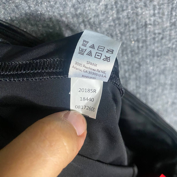 SPANX Faux Leather Leggings Medium Matte Black Camo High Rise Skinny Compression - Picture 15 of 16